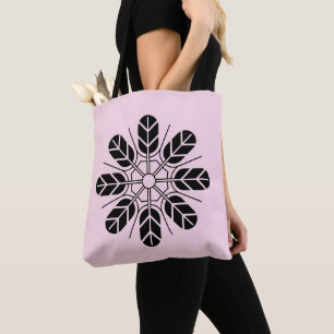 Oosters Zwart Roze Japan Inoue Mon Vector Art Draagtas