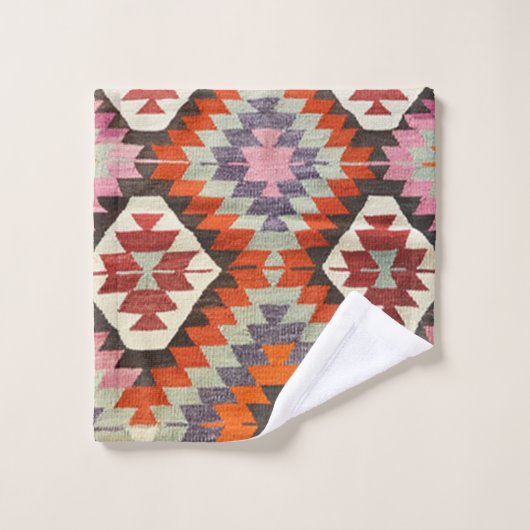 oosterse Antiek Perzische Kilim Carpet Bad Handdoek (Wasdoekje)