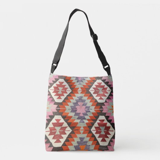oosterse Antiek Perzische Kilim Carpet Crossbody Tas (Achterkant)