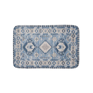 Oosterse Antieke Blauwe Kilim Vloerkleed Badmat