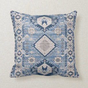 Oosterse Antieke Blauwe Kilim Vloerkleed Kussen