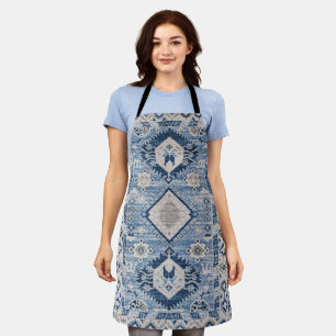 Oosterse Antieke Blauwe Kilim Vloerkleed Schort