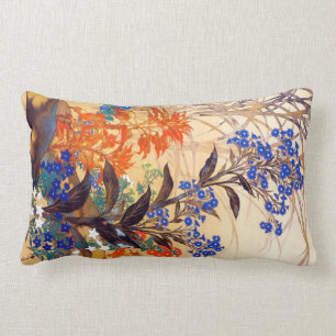 Oosterse aquarel levendige vintage bloemen kunst kussen