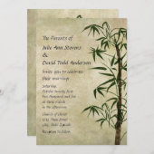 Oosterse Bamboe 1 bruiloft Kaart (Voorkant / Achterkant)