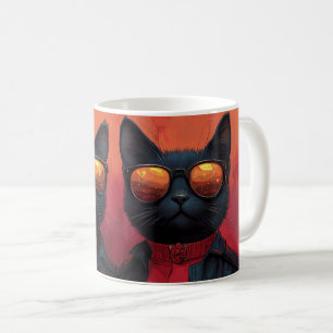 Oosterse Blauwe Kat met Hartrozen Valentijnsdag Koffiemok