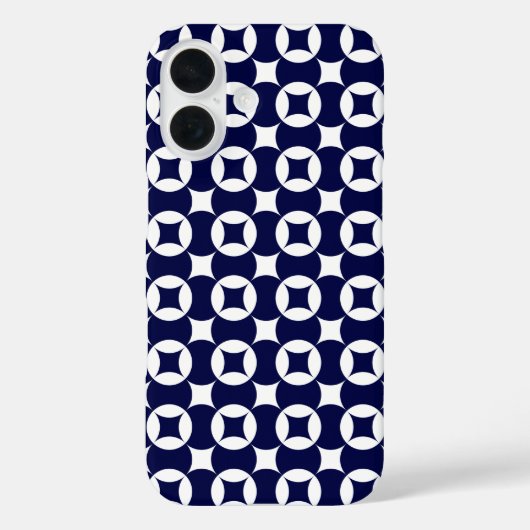 Oosterse blauwe overlappende cirkels Shippo geomet Case-Mate iPhone Case (Achterkant)