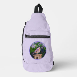 Oosterse Blauwvogel in Lilacs Schilderen Originele Sling Bag
