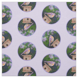 Oosterse Blauwvogel in Lilacs Schilderen Originele Stof