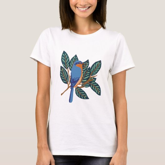 Oosterse blauwvogel t-shirt (Voorkant)