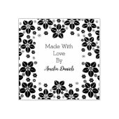 Oosterse Bloem Gemaakt met Liefde Rubberstempel (Afrduk)