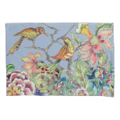 Oosterse bloementuin met vogels Chinoiserie Blauw Kussensloop (Voorkant)