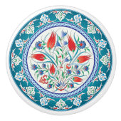 Oosterse bloemige keramische knop (Voorkant)