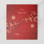 Oosterse Bloesem Rood Goud | Chinese Huwelijk (Buitenkant ongevouwen)