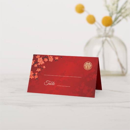 Oosterse Bloesem Rood Goud | Chinese Huwelijk (Voorkant)