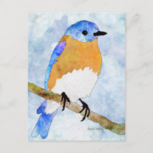 Oosterse Bluebird waterverf stijl briefkaarten