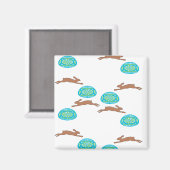 oosterse bunny en eitjes op wit magneet (Voorkant / Achterkant)
