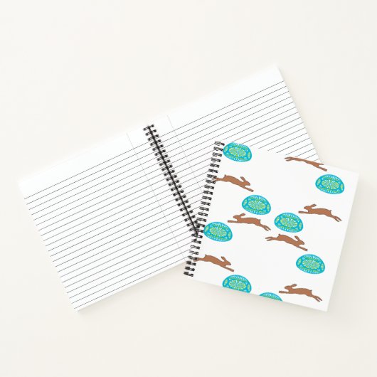 oosterse bunny en eitjes op wit notitieboek (Binnen)