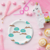 oosterse bunny en eitjes op wit papieren bordje (Feest)