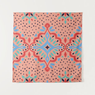 Oosterse damast, Talavera aardewerk patroon. Wandkleed