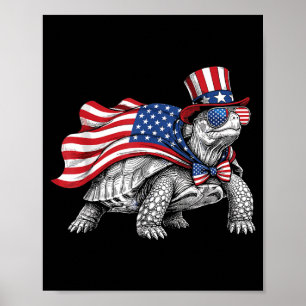Oosterse doosschildpad 4 juli Amerikaanse vlag Poster