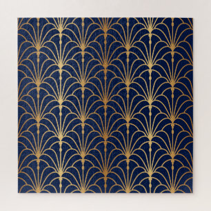 Oosterse Elegantie: Gouden Ventilatorpatroon Legpuzzel