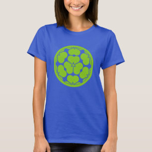Oosterse Groene Blauwe Chosokabe Japan Mon Vector T-shirt