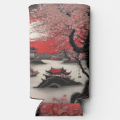 Oosterse inktborstel tekening Chinees dorp (Achterkant)