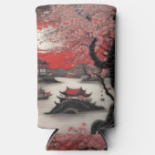 Oosterse inktborstel tekening Chinees dorp (Voorkant)