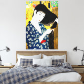  oosterse Japanse vrouw die haar haar haar haar ba Canvas Afdruk (Insitu (Slaapkamer))