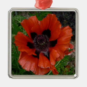 Oosterse klaproos metalen ornament
