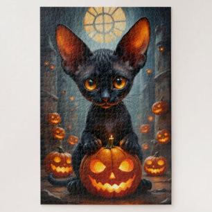 Oosterse Korthaar Gotische Halloween Portret Kunst Legpuzzel