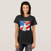 Oosterse Korthaar Kat 4 juli Patriottische Ameri T-shirt (Voorkant volledig)