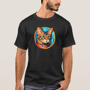 Oosterse Korthaar Kat Kleurrijke Kunst Liefde Katt T-shirt
