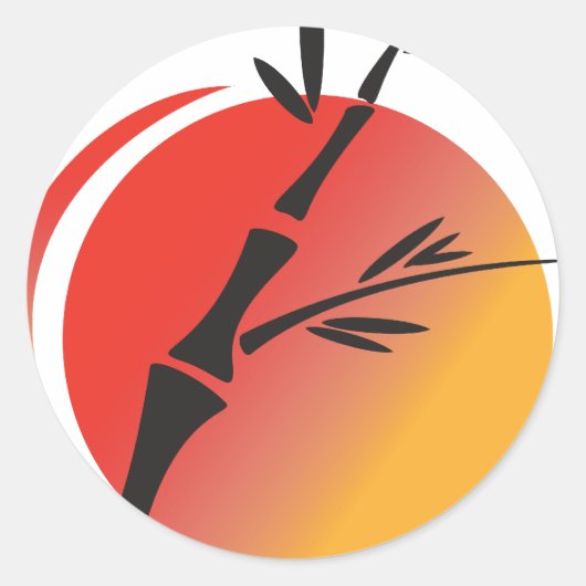 Oosterse kunst ronde sticker (Voorkant)