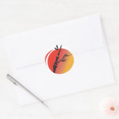 Oosterse kunst ronde sticker (Envelop)