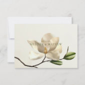 Oosterse Magnolia bruiloft Details Behuizing Kaart (Achterkant)