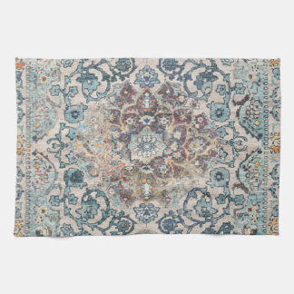 oosterse motieven in blauw en blauw theedoek
