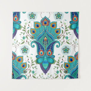Oosterse paisley, pauwenveer patroon. wandkleed