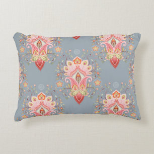 Oosterse Paisley Peacock Feather Achtergrond Accent Kussen