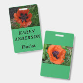 Oosterse papaver badge (Voor- en achterkant)