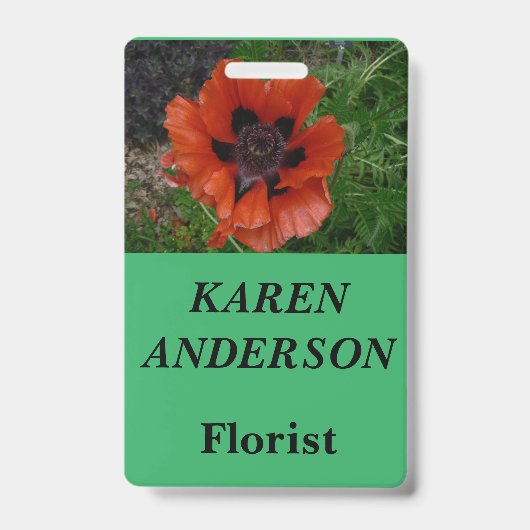 Oosterse papaver badge (Voorkant)