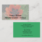 Oosterse papaver visitekaartje (Voorkant / Achterkant)