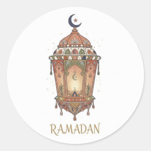 Oosterse Ramadan Lantaarn Illustratie Ronde Sticker