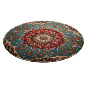Oosterse Retro Perzische Patroon Rode Crème Blauw Snijplank