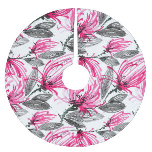 Oosterse rode bloem: Waterverf. Kerstboom Rok