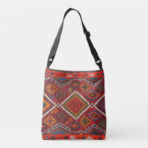 Oosterse rode Perzische Turkse tapijt Crossbody Tas