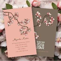 Oosterse Roze Perzikbloesem Elegante Chic Sakura Visitekaartje