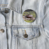 Oosterse schildpad ronde button 5,7 cm (In situ)