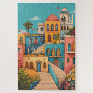 Oosterse sprookjeshuizen legpuzzel