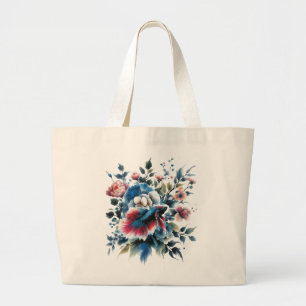 Oosterse stijl bloemen en beta vis ecobag grote tote bag